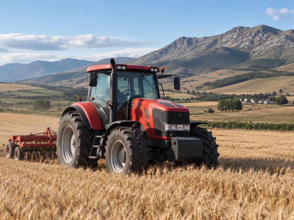 Case farm tractors on a farm