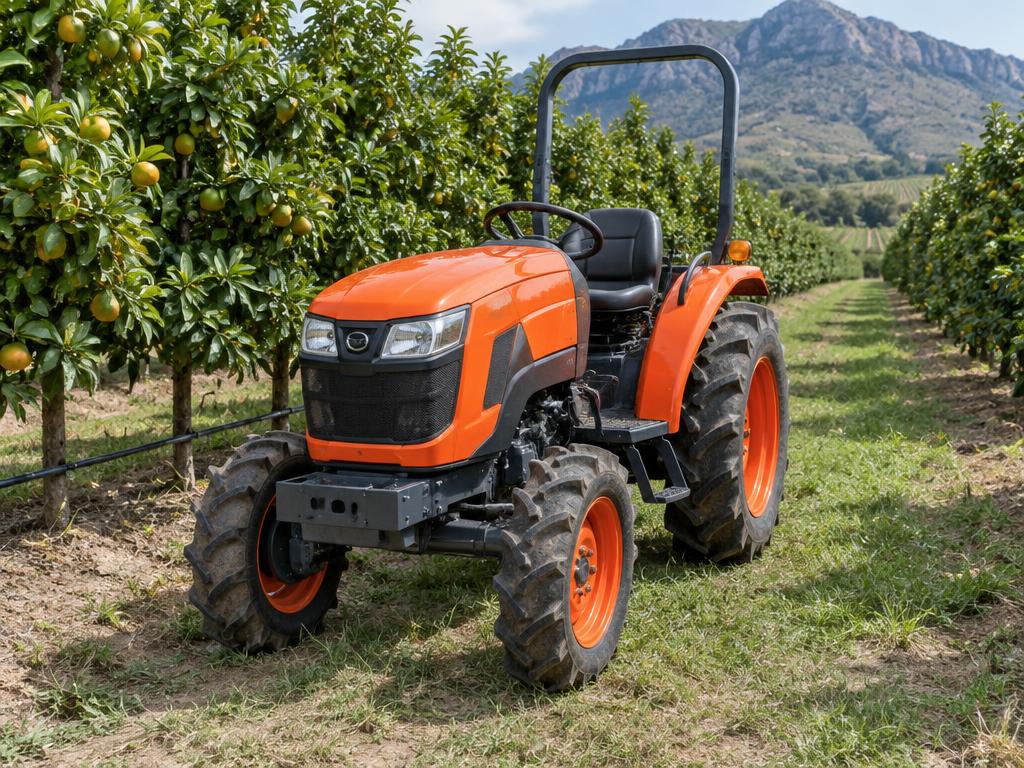 Kubota compact tractors on a farm
